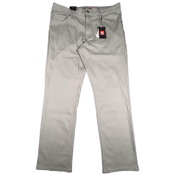 Quiksilver Pants Mens 38x32 Sage Green Straight Fit Stretch Casual Chino New - Picture 1 of 9